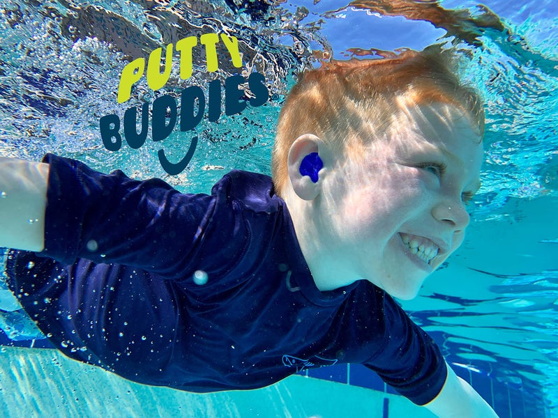 PUTTY BUDDIES Ear Plugs 10-Pair Pack - Soft Silicone Ear Plugs for Swimming & Bathing - Invented by ENT Physician - Block Water - Premium Swimming Earplugs - Doctor Recommended (Blue) - Image 2
